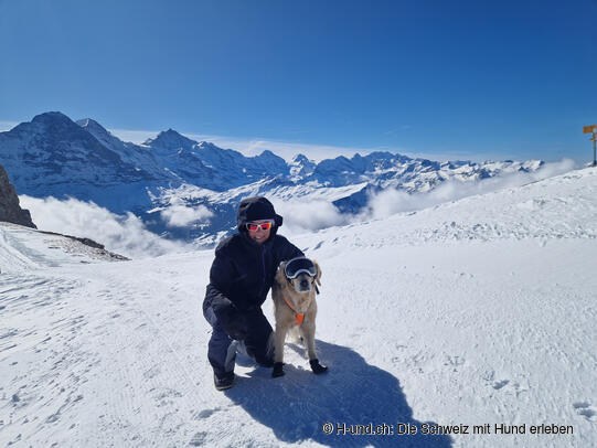 Livia Waser avec la chienne Kaya / Faulhorn (BE)