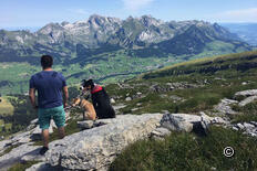 Zum Chäserrugg und Hinterrugg mit Yolanda und Teddy, Cedi und Bubi