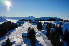 Rigi panorama trail in winter